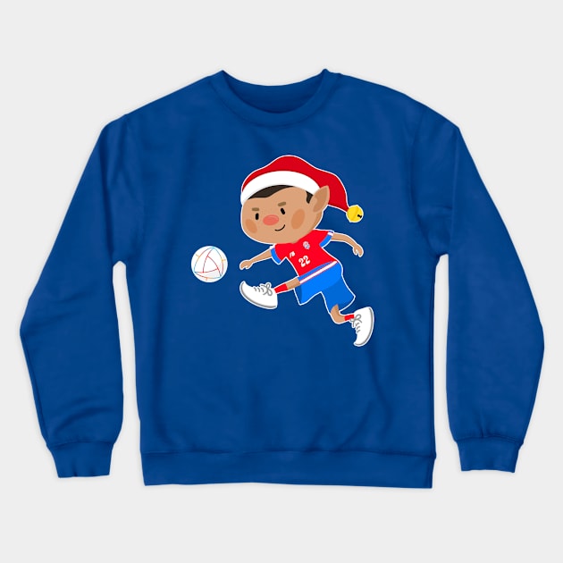 Costa Rica football Christmas elf. Football World Cup soccer T-Shirt Crewneck Sweatshirt by abtchlr